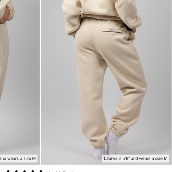Comfrt Travel Sweatpants for Women in Bone - Size Small - Picture 2 of 9